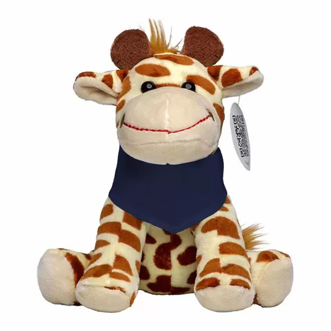 PELUCHE GIRAFE PERSONNALISABLE 'MANNY BANDANA' - bleu foncé