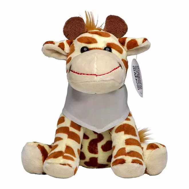 PELUCHE GIRAFE PERSONNALISABLE 'MANNY BANDANA' - naturel