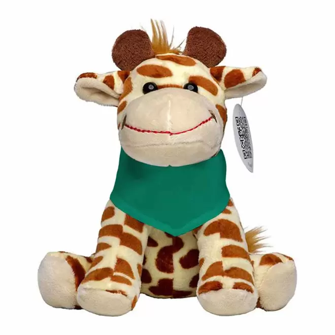 PELUCHE GIRAFE PERSONNALISABLE 'MANNY BANDANA' - vert