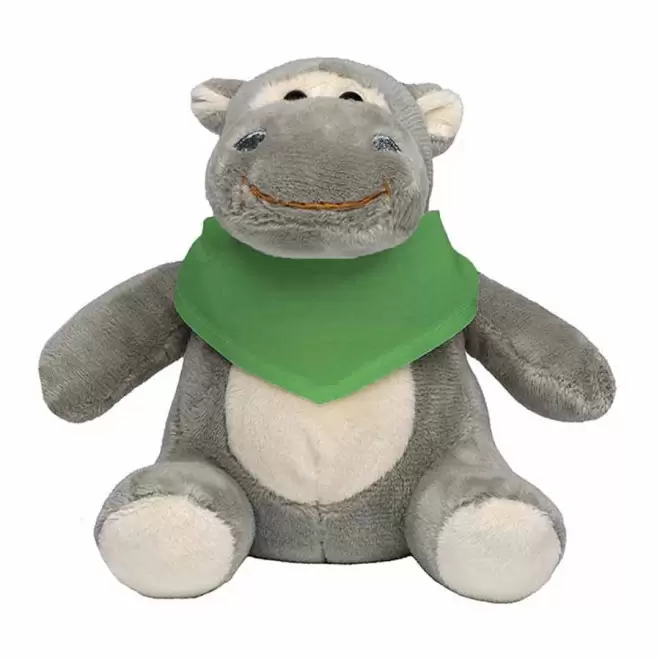 PELUCHE HIPPOPOTAME PERSONNALISABLE 'HEPPO BANDANA' - vert clair