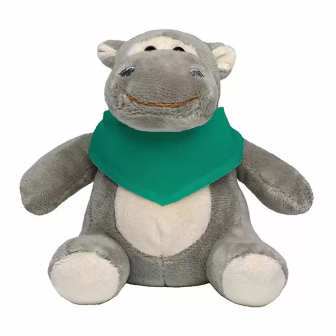 PELUCHE HIPPOPOTAME PERSONNALISABLE 'HEPPO BANDANA' - vert