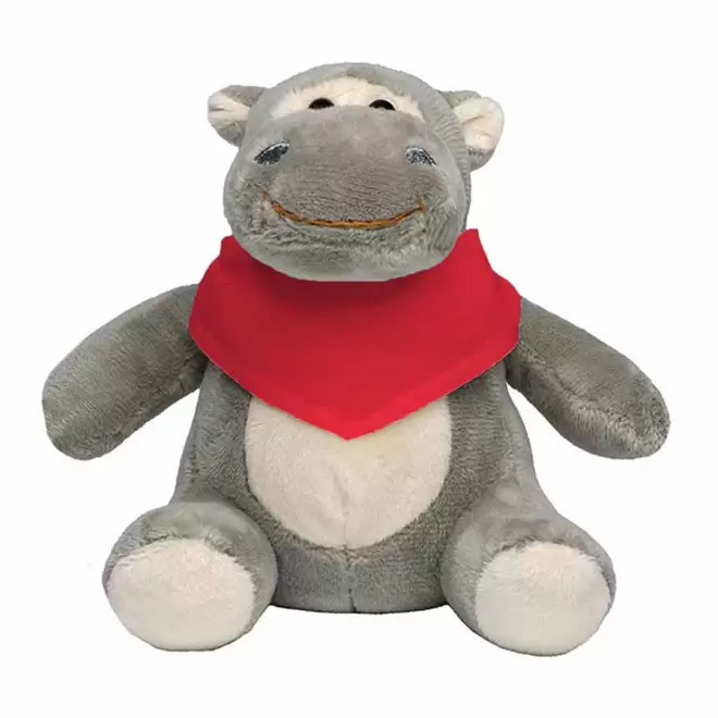 PELUCHE HIPPOPOTAME PERSONNALISABLE 'HEPPO BANDANA' - rouge