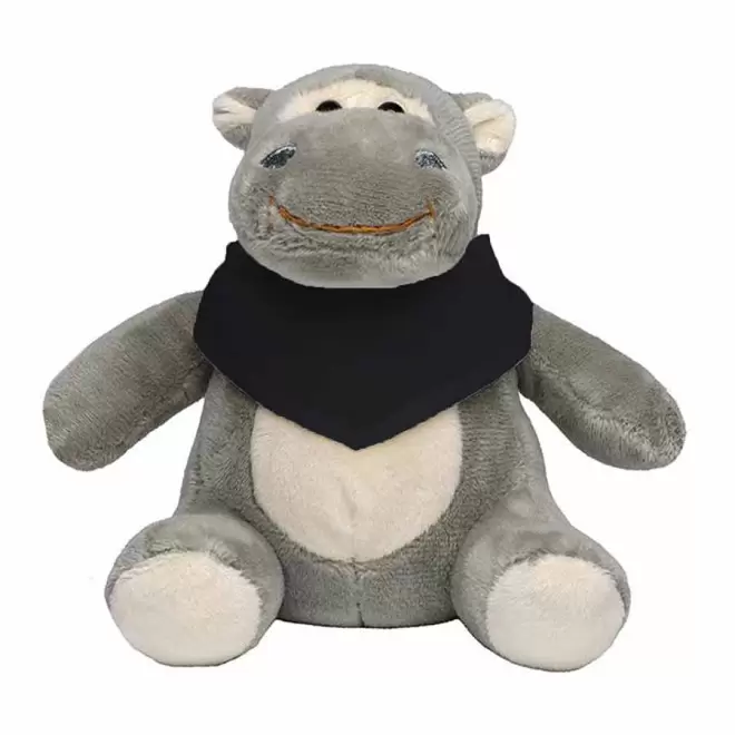 PELUCHE HIPPOPOTAME PERSONNALISABLE 'HEPPO BANDANA' - noir