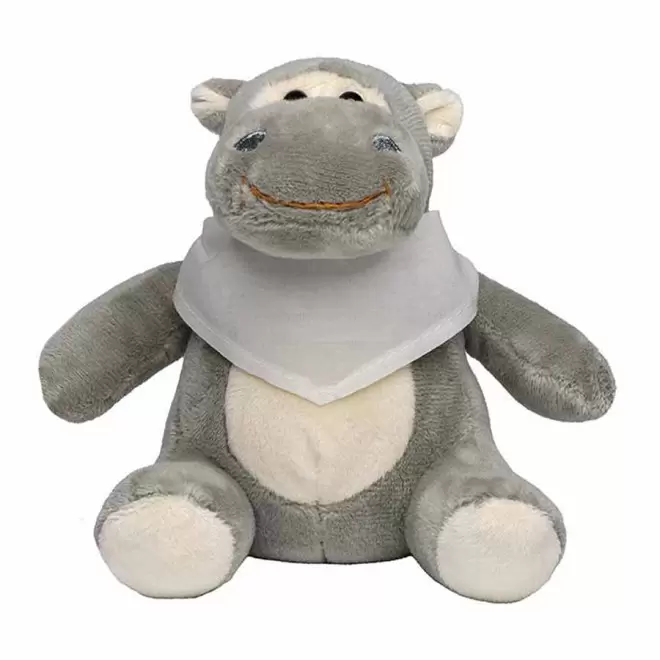 PELUCHE HIPPOPOTAME PERSONNALISABLE 'HEPPO BANDANA' - naturel