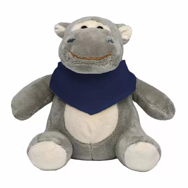 PELUCHE HIPPOPOTAME PERSONNALISABLE 'HEPPO BANDANA' - bleu foncé