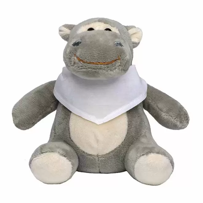 PELUCHE HIPPOPOTAME PERSONNALISABLE 'HEPPO BANDANA' - blanc