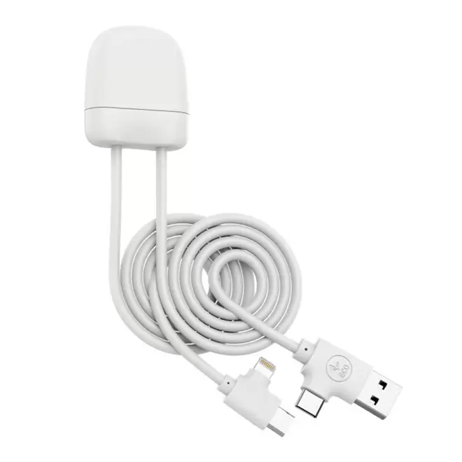 CÂBLE DE CHARGE PERSONNALISÉ 1 MÈTRE XOOPAR®  'ICE-C' 72H - blanc