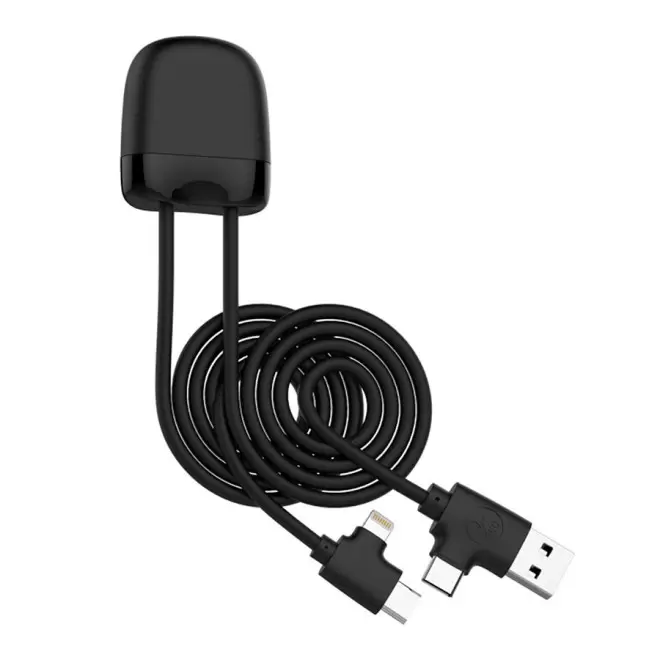 CÂBLE DE CHARGE PERSONNALISÉ 1 MÈTRE XOOPAR®  'ICE-C' 72H - noir