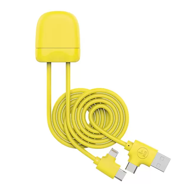 CÂBLE DE CHARGE PERSONNALISÉ 1 MÈTRE XOOPAR®  'ICE-C' 72H - jaune