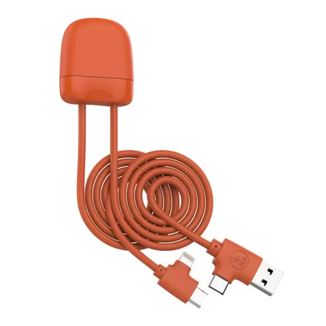 CÂBLE DE CHARGE PERSONNALISÉ 1 MÈTRE XOOPAR®  'ICE-C' 72H - orange