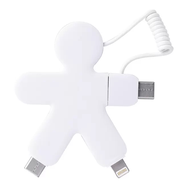 CABLE DE CHARGEMENT PERSONNALISABLE XOOPAR® 'BUDDY CABLE' - blanc