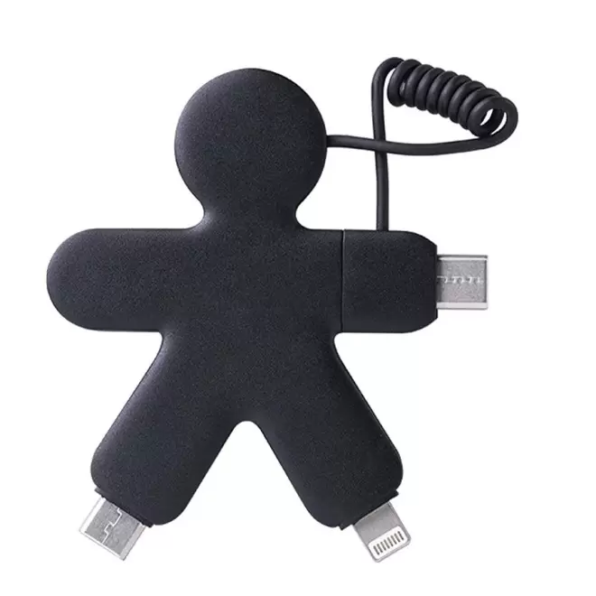 CABLE DE CHARGEMENT PERSONNALISABLE XOOPAR® 'BUDDY CABLE' - noir