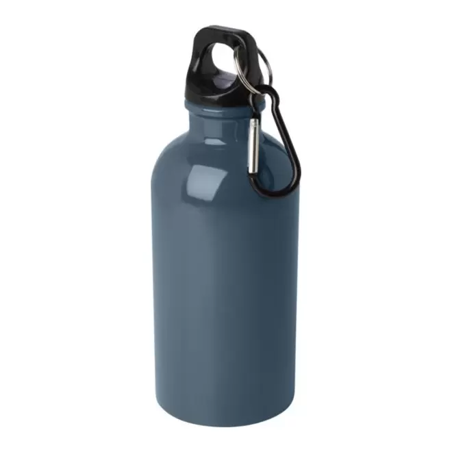 GOURDE EN ACIER RECYCLE 400ML PERSONNALISABLE 'AVEREST' - bleu gris