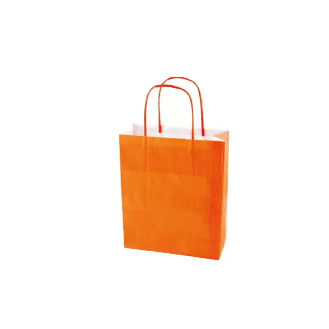 SAC PAPIER KRAFT PUBLICITAIRE ANSES TORSADEES 'CUBANO' 18X22X8 cm 90 GR/M² - orange