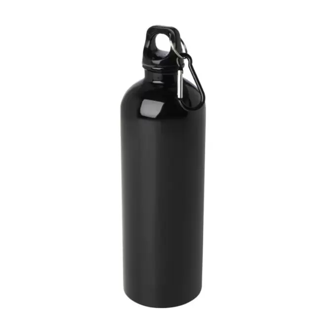 GOURDE ACIER RECYCLE 750ML PERSONNALISABLE 'AVEREST' MOUSQUETON NOIR - noir