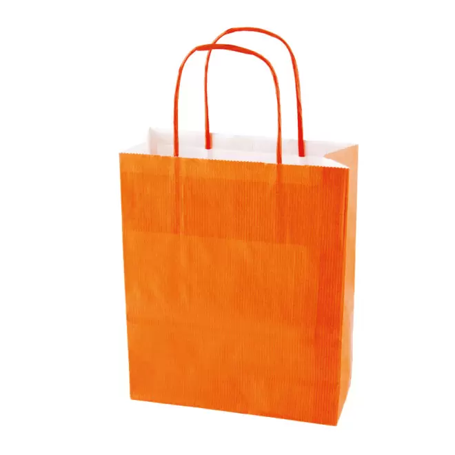 SAC PAPIER KRAFT PROMOTIONNEL ANSES TORSADEES 'CUBANO' 32X41X12 cm 100 GR/M² - orange