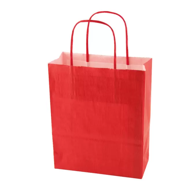 SAC PAPIER KRAFT PROMOTIONNEL ANSES TORSADEES 'CUBANO' 32X41X12 cm 100 GR/M² - rouge