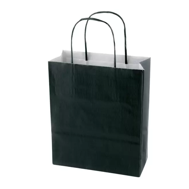 SAC PAPIER KRAFT PROMOTIONNEL ANSES TORSADEES 'CUBANO' 32X41X12 cm 100 GR/M² - noir
