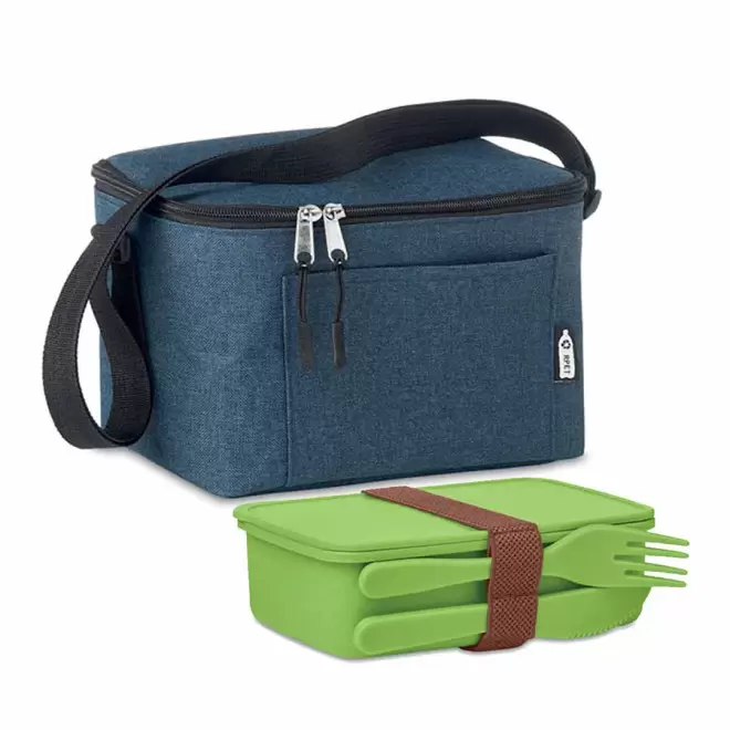 SET LUNCHBOX ET SAC ISOTHERME PERSONNALISABLE 'SVITO' - bleu/vert