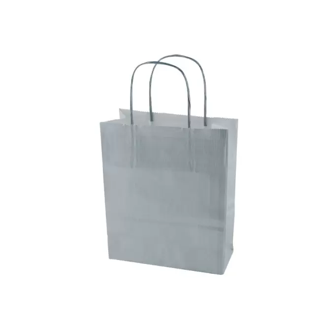 SAC PAPIER KRAFT PUBLICITAIRE ANSES TORSADEES 'CUBANO' 22X31X10 cm 90 GR/M² - gris