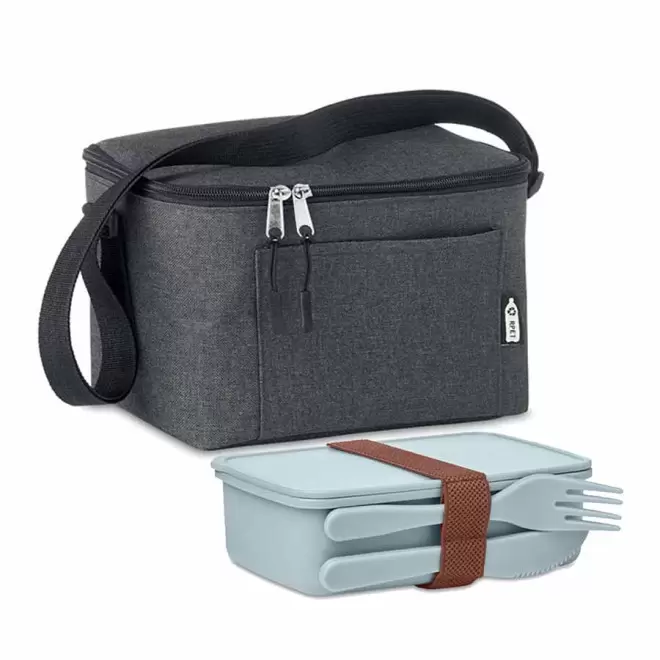 SET LUNCHBOX ET SAC ISOTHERME PERSONNALISABLE 'SVITO' - noir/bleu