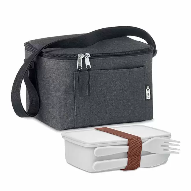 SET LUNCHBOX ET SAC ISOTHERME PERSONNALISABLE 'SVITO' - noir/blanc