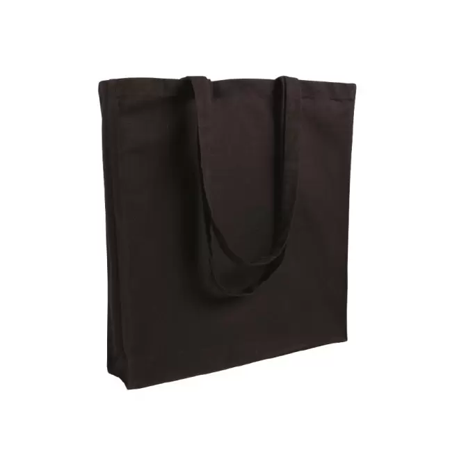 SAC COTON PERSONNALISÉ AVEC SOUFFLET 'FABIO' 220 GR/M² - noir