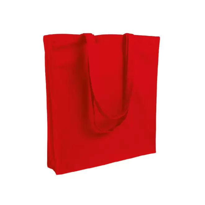 SAC COTON PERSONNALISÉ AVEC SOUFFLET 'FABIO' 220 GR/M² - rouge