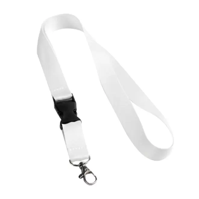 TOUR DE COU PERSONNALISABLE AVEC CLIP DETACHABLE 'LAZO' 4J - blanc