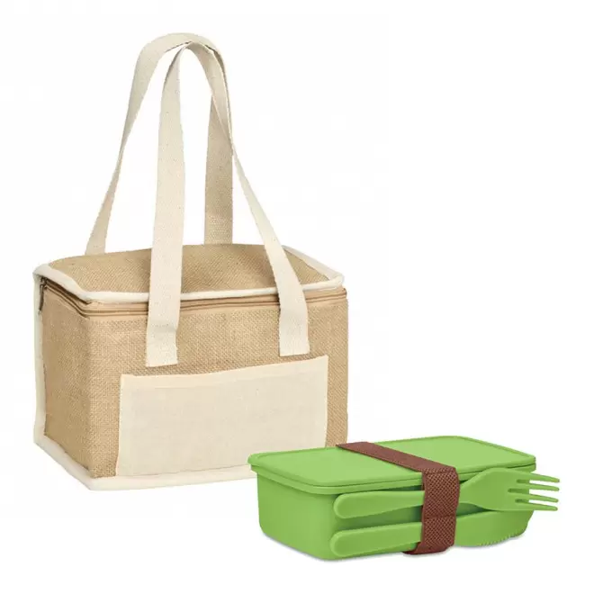 SET PERSONNALISABLE LUNCHBOX ET SAC ISOTHERME 'CARLITA' - citron vert