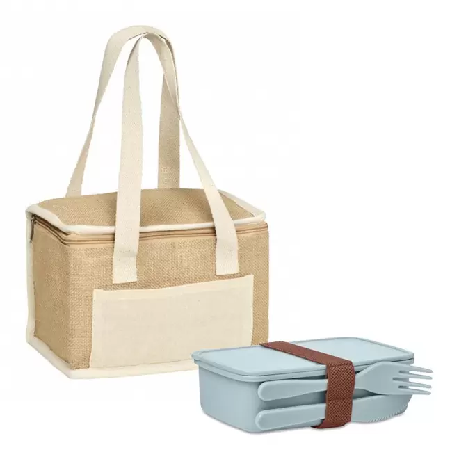SET PERSONNALISABLE LUNCHBOX ET SAC ISOTHERME 'CARLITA' - bleu ciel