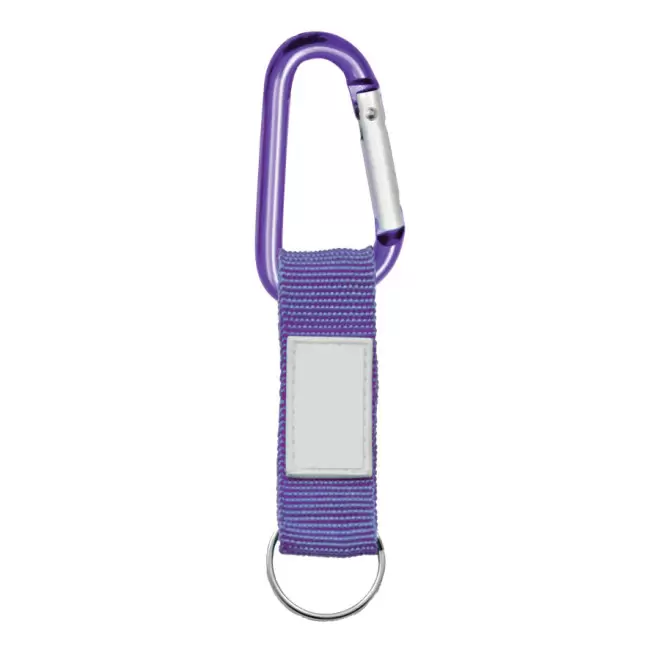 PORTE-CLES PUBLICITAIRE MOUSQUETON AVEC LANIERE 'HOOK' - violet