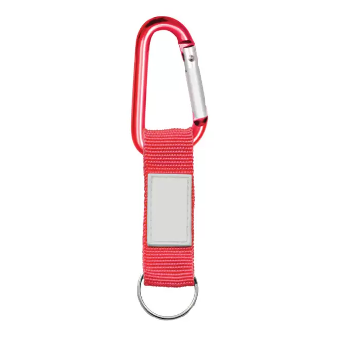 PORTE-CLES PUBLICITAIRE MOUSQUETON AVEC LANIERE 'HOOK' - rouge clair