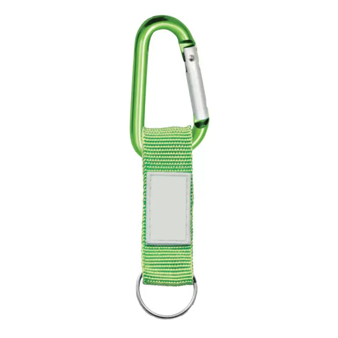 PORTE-CLES PUBLICITAIRE MOUSQUETON AVEC LANIERE 'HOOK' - vert clair