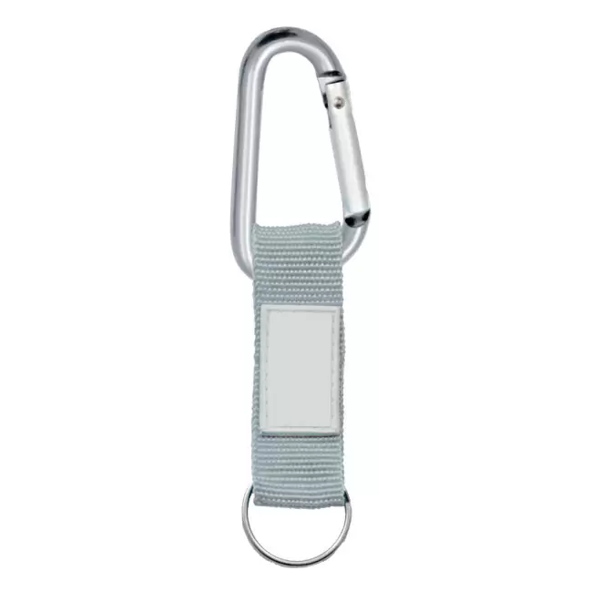 PORTE-CLES PUBLICITAIRE MOUSQUETON AVEC LANIERE 'HOOK' - gris