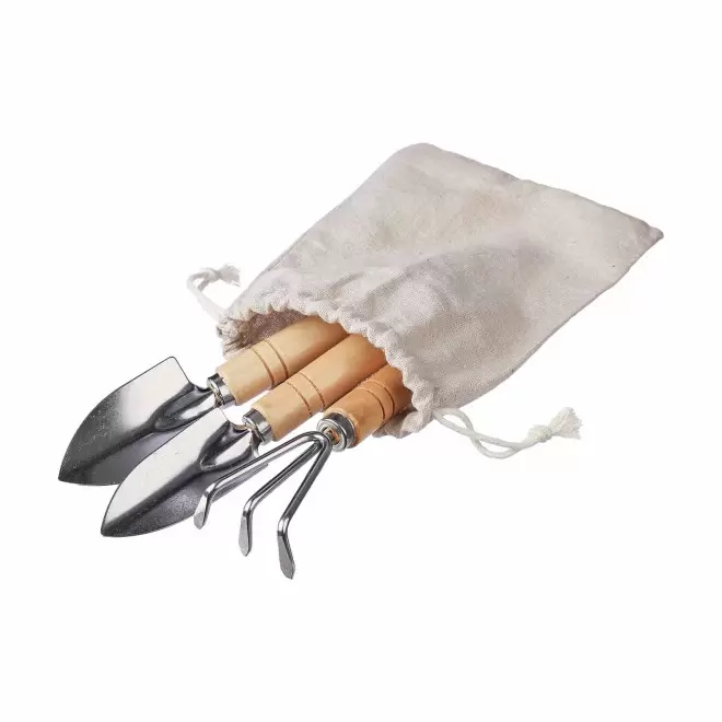 SET DE JARDINAGE AVEC POCHON PERSONNALISABLE 'BULBY' - écru