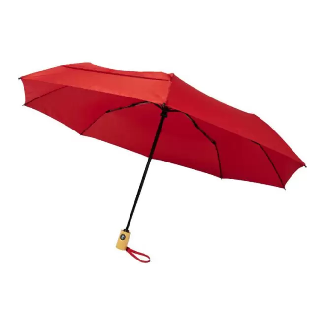 PARAPLUIE TEMPETE PERSONNALISE 'WESTPORT RPET BOIS' - rouge