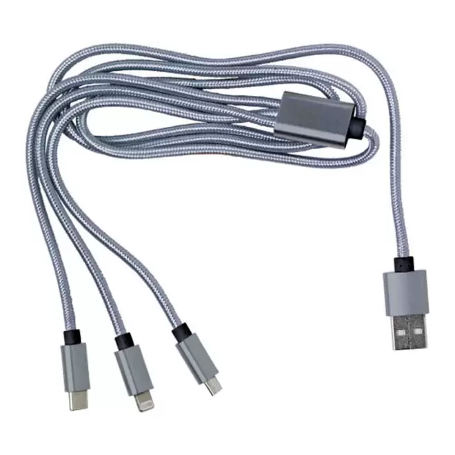 CABLE DE CHARGE PERSONNALISABLE 'FIBOU' - argenté