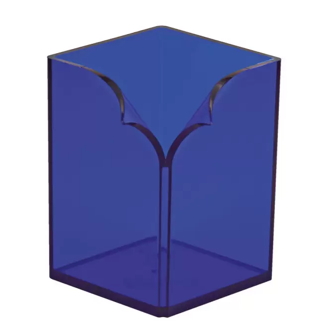 POT À CRAYONS PERSONNALISÉ 'JIMY' - bleu foncé transparent