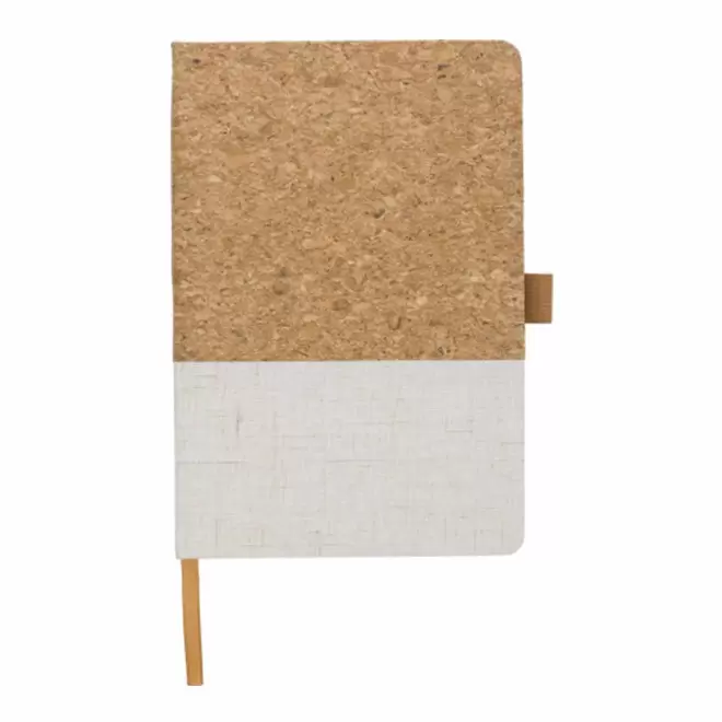 CARNET A5 PERSONNALISABLE LIEGE COTON 'NATURON COLOR' - blanc