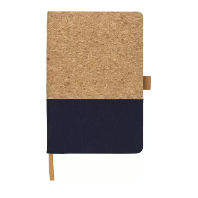 CARNET A5 PERSONNALISABLE LIEGE COTON 'NATURON COLOR' - bleu