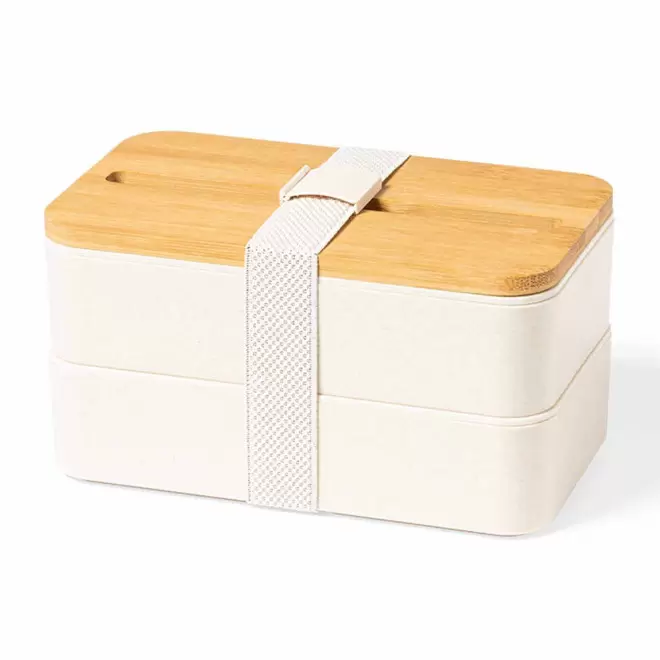 LUNCH BOX PERSONNALISABLE 2 COMPARTIMENTS 700ML 'RAVUN MAX' - beige