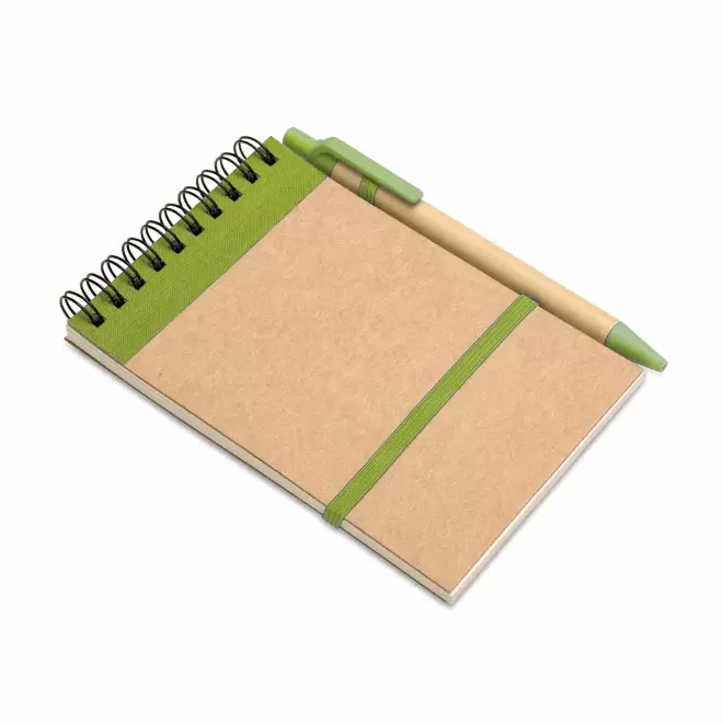RAPIDE 4J - BLOC NOTES+STYLO 'PAPYRUS' NON LIGNE - citron vert