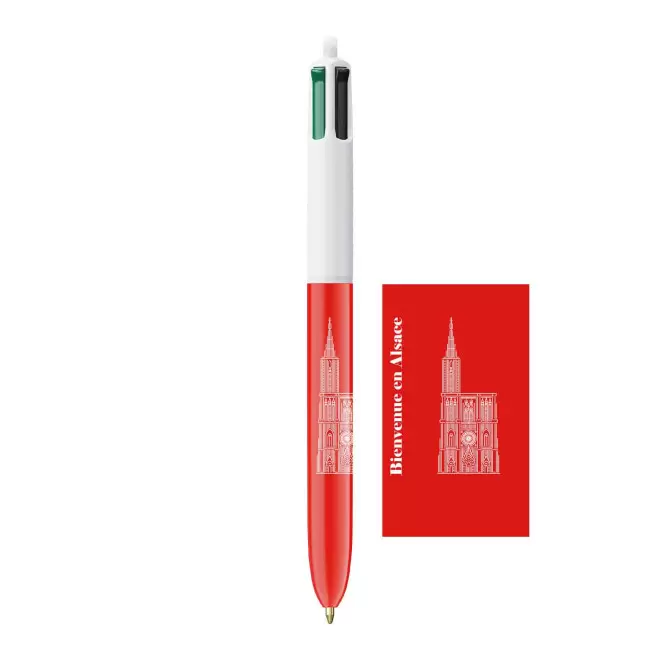 STYLO BIC 4 COULEURS 'ALSACE' - rouge