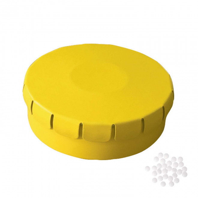 EXPRESS 48H - BOÎTE À BONBONS PUBLICITAIRE 'CLIC CLAC' - jaune mat