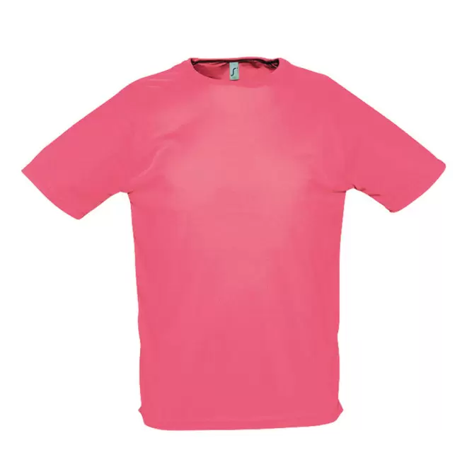 T-SHIRT PERSONNALISÉ RESPIRANT HOMME 'SPORTY' 140 GR/M² - corail fluo