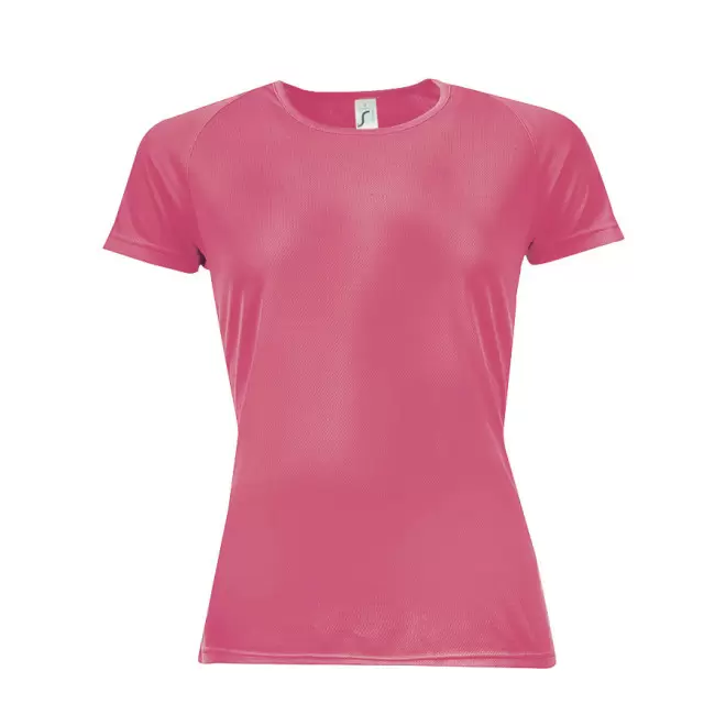 TEE-SHIRT PERSONNALISÉ RESPIRANT FEMME 'SPORTY' 140 GR/M² - corail fluo