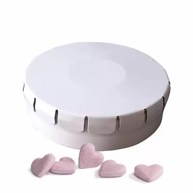 EXPRESS 48H - BOÎTE À BONBONS COEUR PUBLICITAIRE 'CLIC CLAC' - blanc