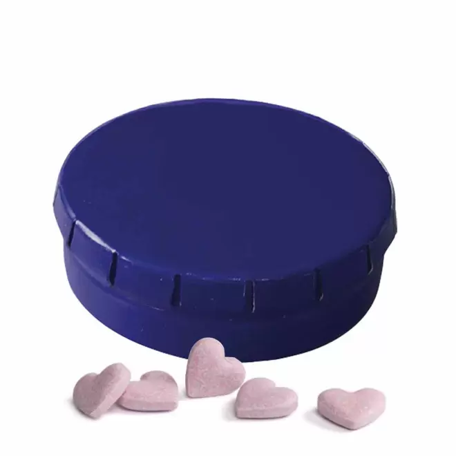 EXPRESS 48H - BOÎTE À BONBONS COEUR PUBLICITAIRE 'CLIC CLAC' - bleu foncé mat