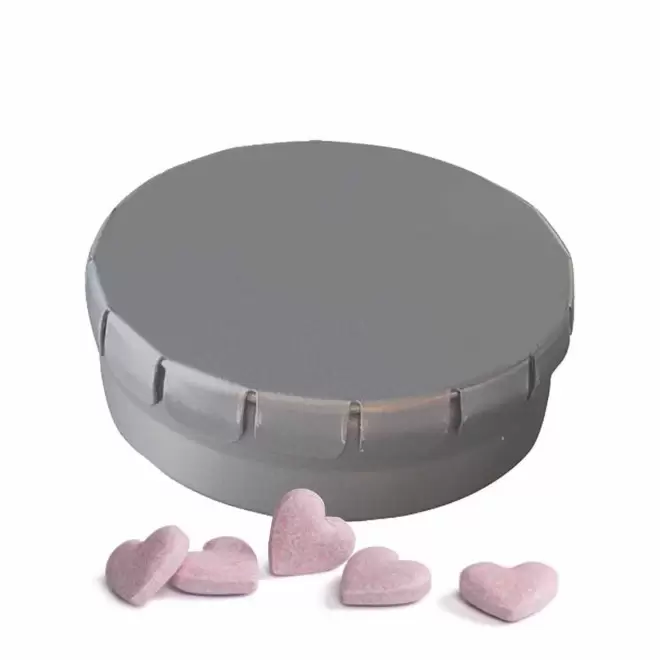 EXPRESS 48H - BOÎTE À BONBONS COEUR PUBLICITAIRE 'CLIC CLAC' - argenté mat